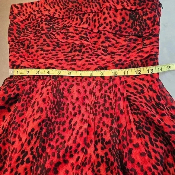 ♥ZARA Silk Red leopard strapless dress - Picture 14 of 14